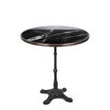 Table de Bistrot Ronde en Céramique Noire, Diamètre 71 cm