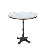 Table de Bistrot en Céramique Blanche, 71 cm de Diamètre