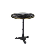 Table de Bistrot Ronde en Céramique Noire, Diamètre 61 cm
