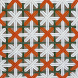 Tabouret de Bar en Rotin Bistrot Français Valence - Fleurs - Blanc/Vert/Orange