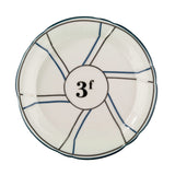 Soucoupe/Sous-Verre à Absinthe, 3f, Bleu/Argent, avec Lignes