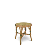 Tabouret Bas en Rotin Valence French Bistro - Basket - Jaune/Vert/Or