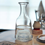 Bonnecaze French Bistro Glass Loupe Glass Water Carafe, in Blue/White/Red