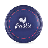 Blue Round Melamine French Pastis Tray, 37 cm Diameter