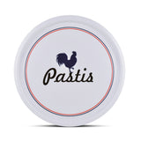 White Round Melamine French Pastis Tray, 37 cm Diameter