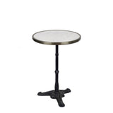 White Italian Carrara Marble French Bistro Table, 51 cm Diameter