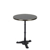 Black Granite French Bistro Table, 61 cm Diameter