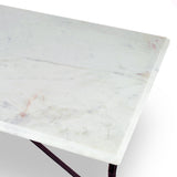 Table de Bistrot en Marbre de Carrare Italien Blanc, 102 cm x 61 cm, Rectangulaire