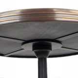 Table de Bistrot Française en Céramique (Faux Marbre) Blanche, Haute de Bar, Diamètre 51