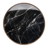 Table de Bistrot Française en Céramique (Faux Marbre) Noire, Haute de Bar, Diamètre 51