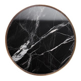 Table de Bistrot Ronde en Céramique Noire, Diamètre 71 cm