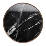 Table de Bistrot Française en Céramique (Faux Marbre) Noire, Haute de Bar, Diamètre 61