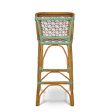 Chaise de Bébé Bistrot en Rotin Valence - Fleurs - Blanc/Rose/Jade