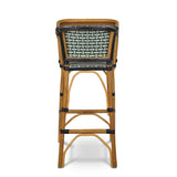 Chaise de Bébé Bistrot en Rotin Valence - Panier - Argent/Vert/Noir
