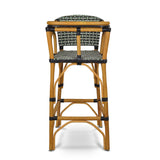 Chaise de Bébé Bistrot en Rotin Valence - Panier - Argent/Vert/Noir
