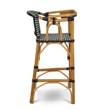 Chaise de Bébé Bistrot en Rotin Valence - Panier - Argent/Vert/Noir