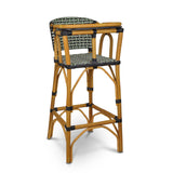 Chaise de Bébé Bistrot en Rotin Valence - Panier - Argent/Vert/Noir