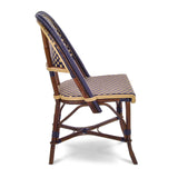 Chaise de Bistrot Française en Rotin Valence - Gros Diamants - Vert/Rose - Teinté