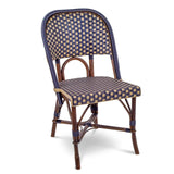 Chaise de Bistrot Française en Rotin Valence - Gros Diamants - Vert/Rose - Teinté