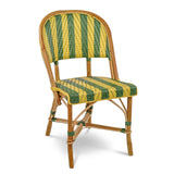 Chaise Bistro en Rotin Biarritz - Flèches et Rayures - Vert/Jaune