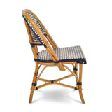 Chaise de Bistrot Française en Rotin Valence - Tressage - Argent/Vert/Noir