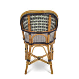 Chaise de Bistrot Française en Rotin Valence - Tressage - Argent/Vert/Noir