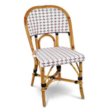 Chaise de Bistrot Française en Rotin Valence - Vertical - Blanc/Noir/Rouge