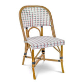 Chaise de Bistrot Française en Rotin Valence - Vertical - Blanc/Noir/Rouge