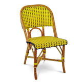 Chaise de Bistrot Française en Rotin Valence - Petits Carrés - Jaune/Noir