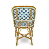 Chaise de Bistrot Française en Rotin Valence - Les Croix - Blanc/Bleu Marine/Bleu Ciel
