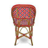 Chaise de Bistrot Française en Rotin Valence - Les Croix - Rouge/Bleu Marine/Blanc