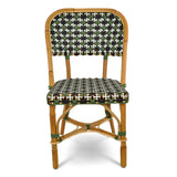 Chaise de Bistrot Française en Rotin Biarritz - Les Croix - Vert/Noir/Blanc