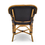 Fauteuil de Bistrot Français en Rotin Cannes - Petits Carrés - Noir