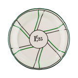 Porcelain Absinthe Coaster/Saucer, 1f25, Green/Silver, with Lines