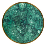 Table de bistrot française en granit vert, hauteur bar, diamètre 51 cm