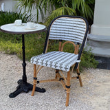 Chaise Bistrot en Rotin Valence - Vertical - Blanc/Argent/Noir