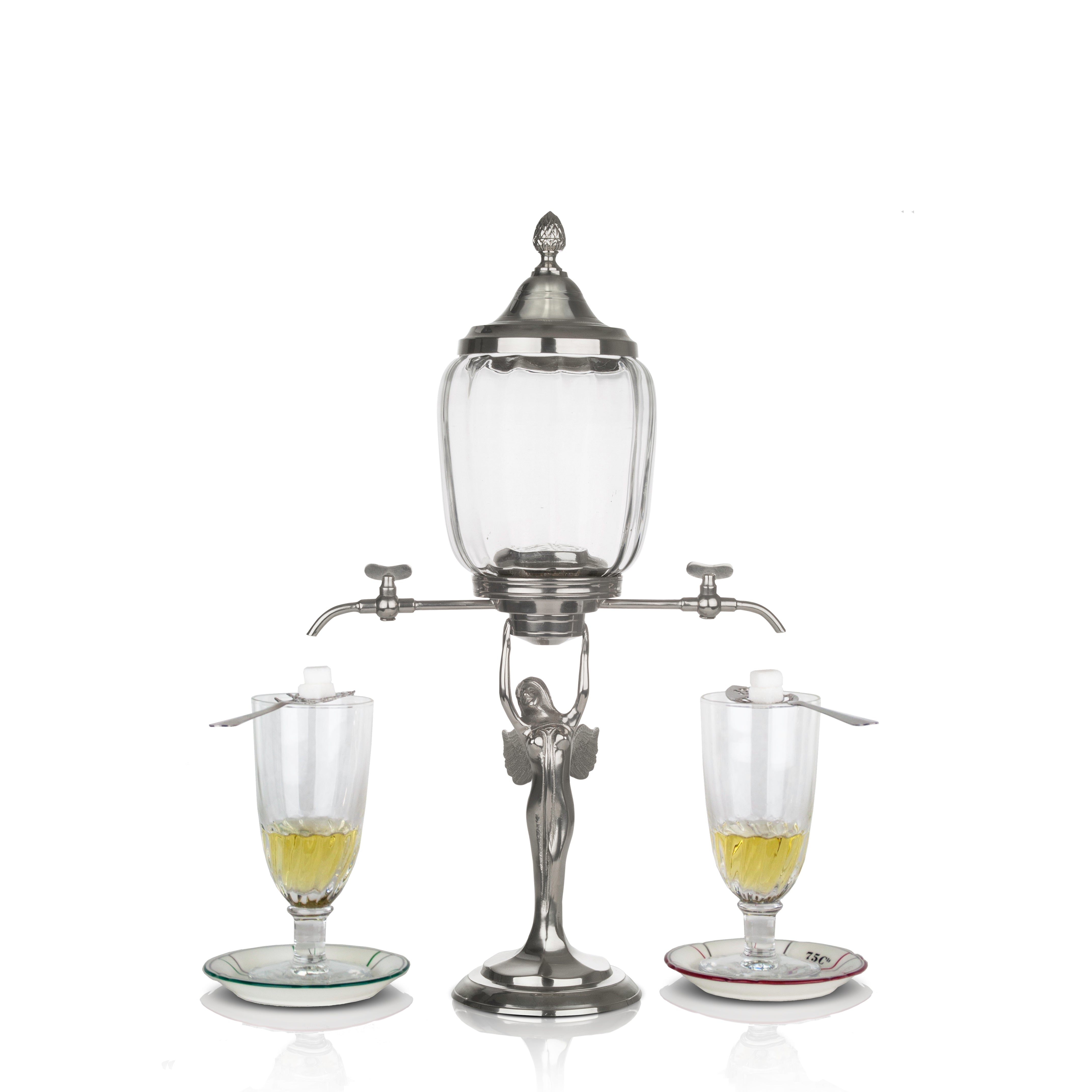Fontaine à Absinthe Lady avec Ailes (La Fée), 2 Robinets, Ensemble Complet