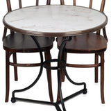 Table de Bistrot en Marbre Blanc Italien de Carrare, 71 cm de Diamètre, avec Base à 3 Pieds
