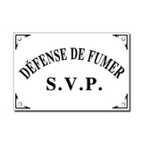 Plaque émaillée Défense de Fumer S.V.P. grand format