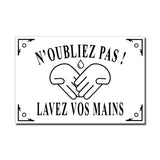 Plaque émaillée N'Oubliez Pas ! Lavez Vos Mains, grand format