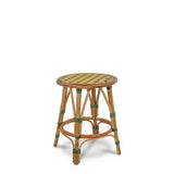 Tabouret Bas en Rotin Valence French Bistro - Basket - Jaune/Vert/Or