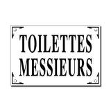 Plaque émaillée Toilettes Messieurs, grand format